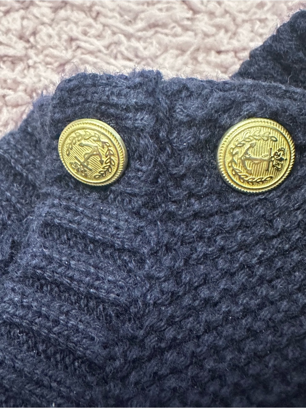 Baby Gap Navy Striped Knit Sweater Dress Ruffle 12-18M - Picture 2 of 3